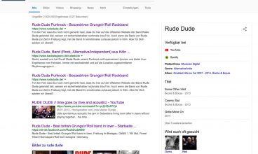 Rude Dude Artist Eintrag bei Google.de - Fotomanipulation by Rude Dude Media Center